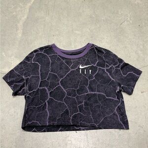 Nike Purple & Black Women’s Large Crop Top Shirt